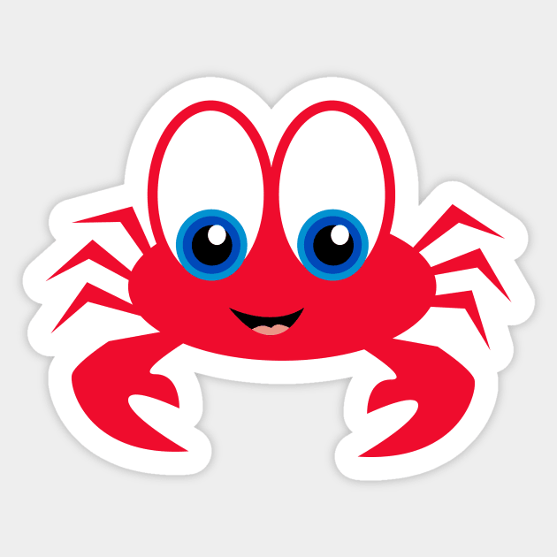 Crab Sticker by Wickedcartoons